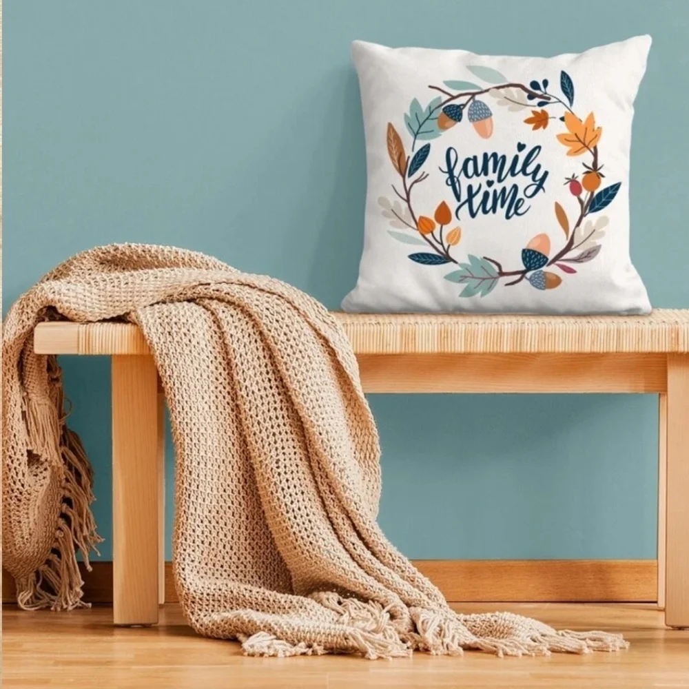NWT Fall Family Time Home Decor Pillow Cover